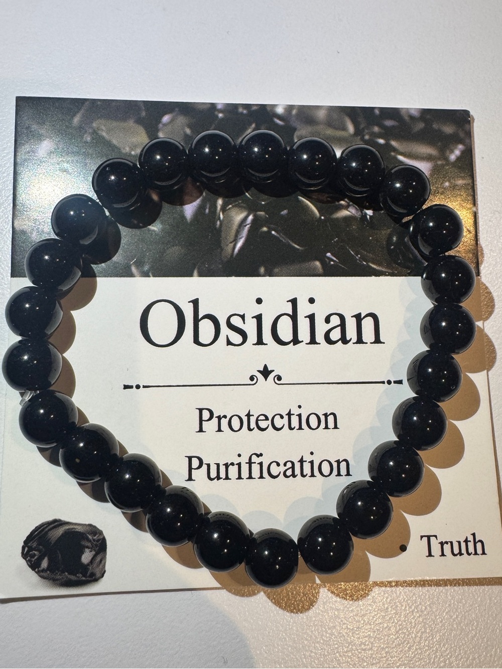 Obsidian Protection Beaded Bracelet - Black